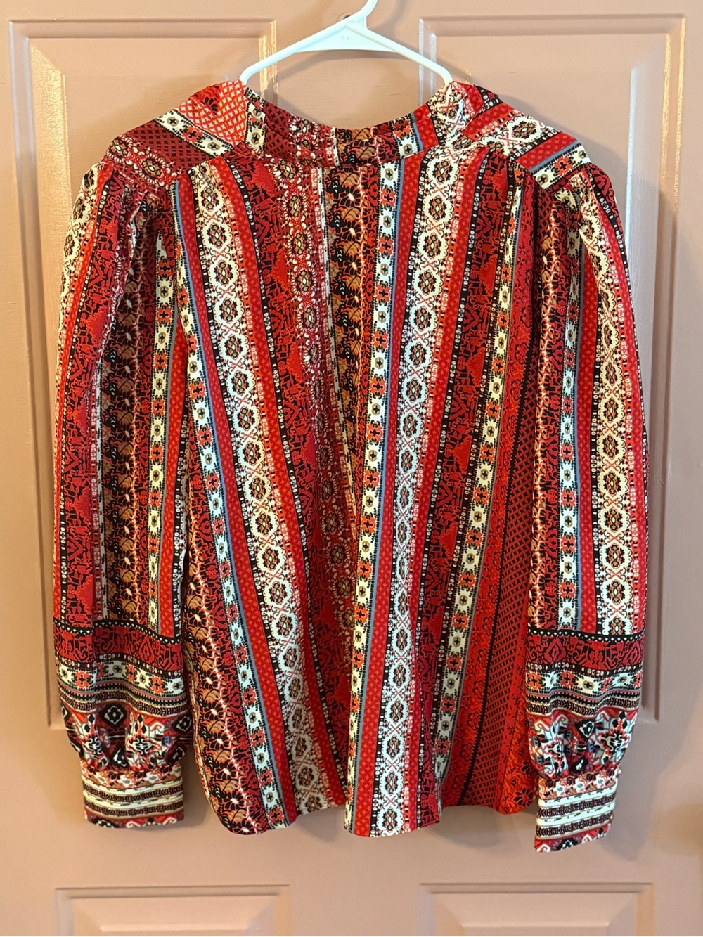 LOFT Red and Black Top